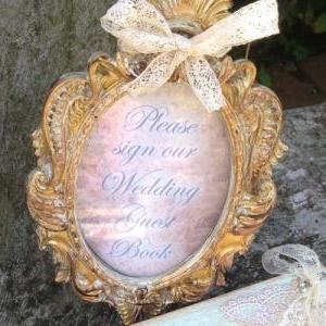 Sign Our Wedding Guest Book Sign - Vintage Style