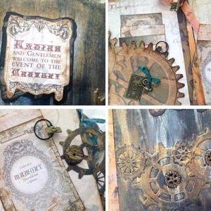 Steampunk Wedding Guest Book - 24 Pages