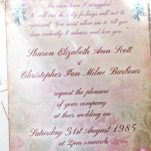 Jane Austin Themed Wedding Invitation