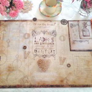 Wedding Place Table Mat - Steampunk Style