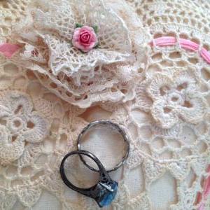 Wedding Ring Bearer Pillow - Vintage Rose