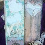 Wedding Guest Book - Love Heart Theme In Vintage..