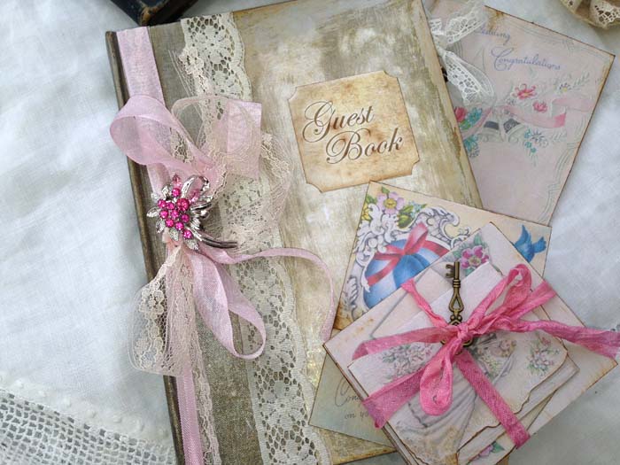 Wedding Guest Book - Vintage Custom 1940's Style Book - 60 Pages