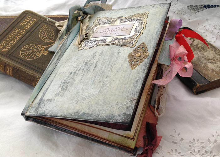 Fairytale Junk Journal Diary Book, Wedding Guest book with