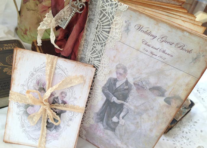 Edwardian Themed Wedding Guest Book - Downton Abbey Inspired - 60 Pages