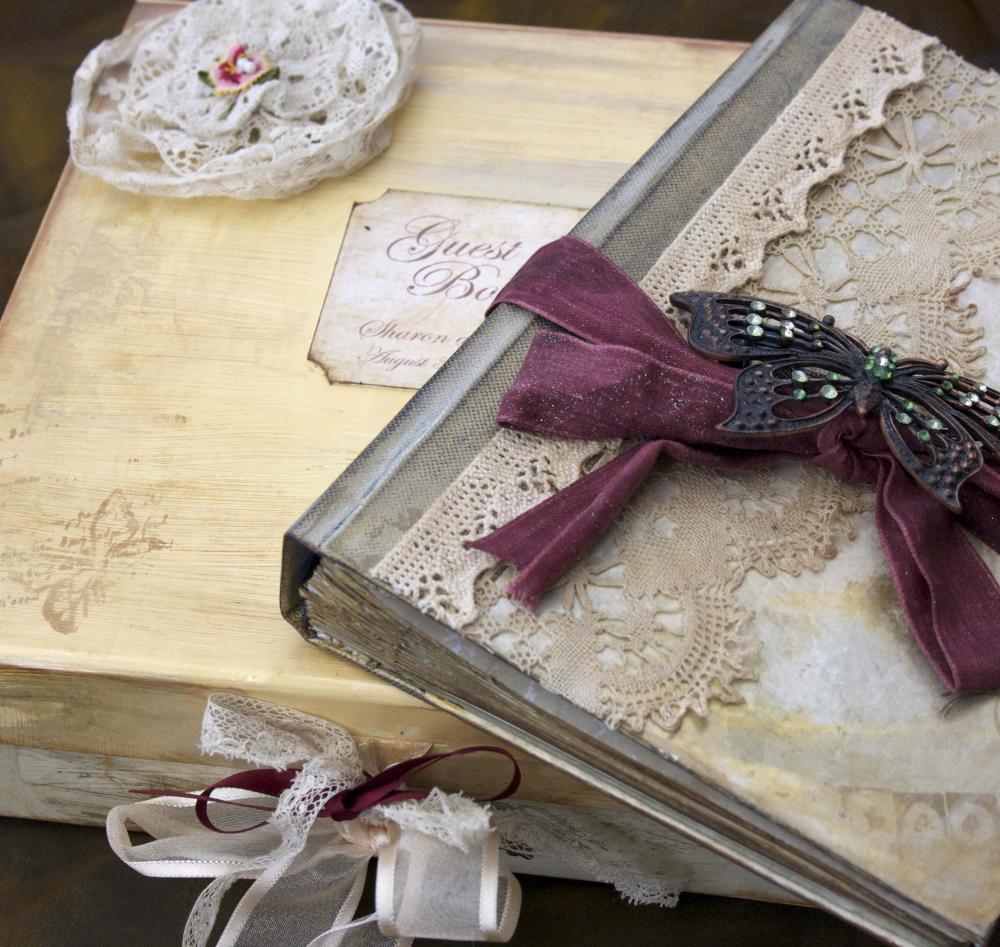 Wedding Guest Book Keepsake Box In Vintage Style - Custom